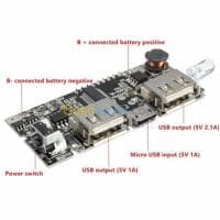 Arduino - Chargeur de batterie USB 5V 1A 2.1A (noir) / USB 5V 2,4 A (vert) — vignette 2