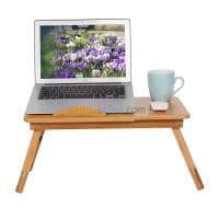 Table Support LAPTOP en bambou pliable avec ventilateur refroidisseur GM 55cm x 35cm BM92 — vignette 3