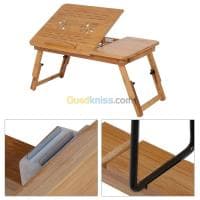 Table Support LAPTOP en bambou pliable avec ventilateur refroidisseur GM 55cm x 35cm BM92 — vignette 5