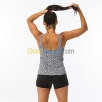 Maillot Decathlon de bain de natation femme 1 pièce heva tankini mipy noir — vignette 4