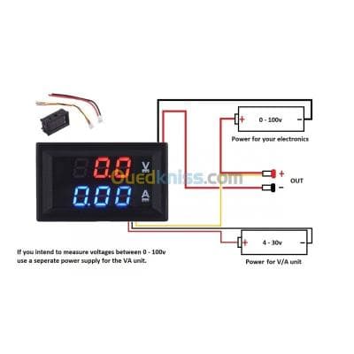 VOLTMÈTRE AMPÈREMÈTRE 100v Arduino