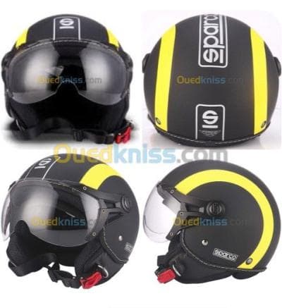 SPARCO SP501Demi-Jet  NOIR /JAUNE MATE