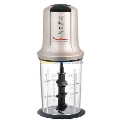 Mini Hachoir 3EN1 MOULINEX AT718A Multi Moulinette XXL, 0,8 ml- Argent - 500W - 2 VITESSES