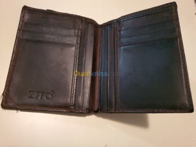 Portefeuille  Zippo en cuir maron