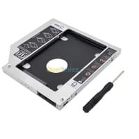 Adaptateur Caddy pour 2eme disque dur Laptop SSD HDD 2.5" emplacement lecteur DVD CD — vignette 2