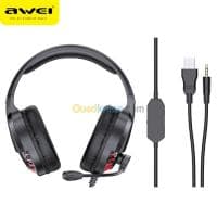 Casque Gaming professionnel filaire avec Microphone LED AWEI ES-770i — vignette 3