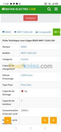 Machine à Laver marque beko 7kg — vignette 4