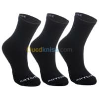 CHAUSSETTES DECATHLON DE SPORT HAUTES RS 100 BLANCHE / NOIRE : LOT DE 3 — vignette 2
