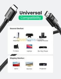 UGREEN Câble HDMI 2.1  8K 60Hz * 4K 120Hz * UHD Haute Vitesse 48 Gbps  * 1M * 2M * 3M* 5M — vignette 3