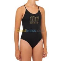 MAILLOT DECATHLON DE BAIN 1 PIÈCE 100 NOIR — vignette 2