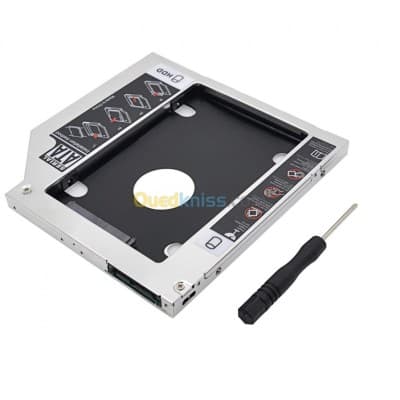 Adaptateur Caddy pour 2eme disque dur Laptop SSD HDD 2.5" emplacement lecteur DVD CD