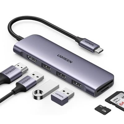 Hub Ugreen USB-C HDMI 4K 6 en 1 REVODOK REF :20956