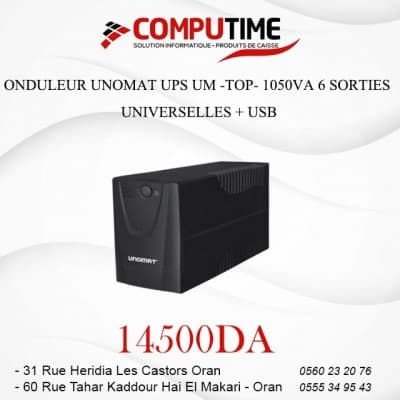 ONDULEUR UNOMAT UPS UM -TOP- 1050VA ( POSITIONNEMENT HORIZONTAL ) 6 SORTIES
