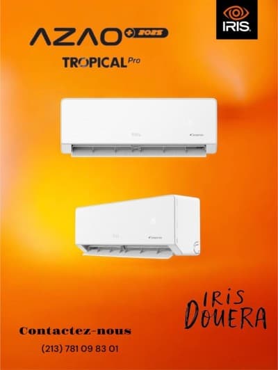 CLIMATISEUR IRIS AZAO+ 18000 BTU SUPER TROPICAL INVERTER T3 2025 (BLANC/GRIS/NOIR)