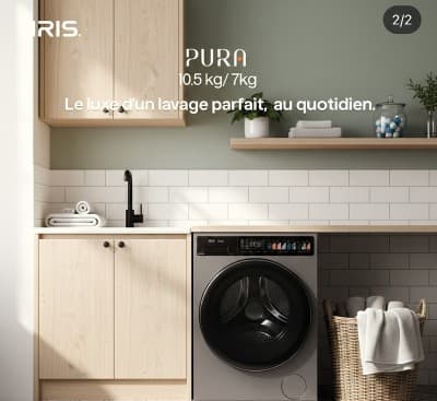 MACHINE À LAVER IRIS PURA 10.5 KG / 7KG SECHANTE