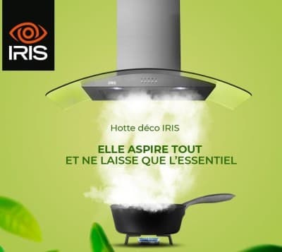 HOTTE IRIS 90 CM CASQUETTE EN VERRE D1X