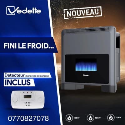 Chauffage à Gaz vedette 12KW avec détecteur de monoxyde de carbone garantie 2 and