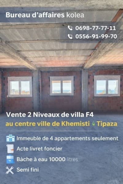 Vente Appartement Niveau de villa F4 Tipaza Khemisti