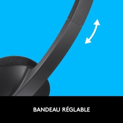 Logitech H340 Casque Filaire Ecouteurs Stéréo avec Micro Rotatif AntiParasites USB
