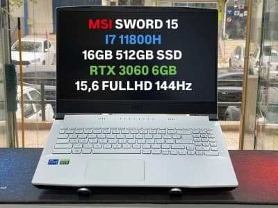 MSI SWORD 15 I7 11800H 16GB 512GB SSD RTX 3060 6GB 15,6 FULLHD 144Hz