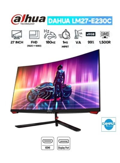 MONITOR DAHUA 27P LM27-E230C VA / 180HZ / 1MS / FHD / CURVED