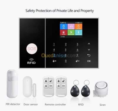Système D'alarm Alarm GSM WIFI Anti Intrusion 4G Garantie 06 mois ضمان شامل 06 أشهر