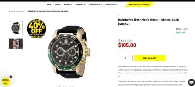 Montre homme Invicta Pro Diver 48mm, Black modèle 49834