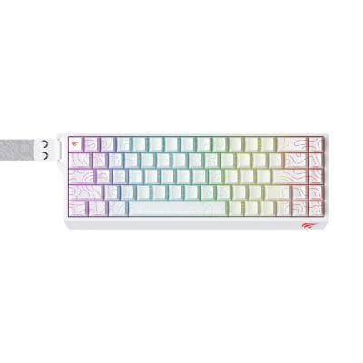 HAVIT KB922L WHITE - CLAVIER MÉCANIQUE GAMING - RGB BACKLIT - SWITCHES RED - 68 TOUCHES - COMPACT - WHITE