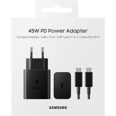 SAMSUNG Chargeur 45W Adaptateur Secteur - USB Type C To C Câble 5A - 1.8m