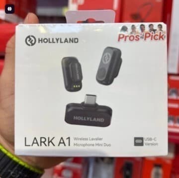 HOLLYLAND LARK A1 MINI DUO - MICROPHONE SANS FIL LAVALIER - USB-C - HAUTE QUALITÉ - BLACK