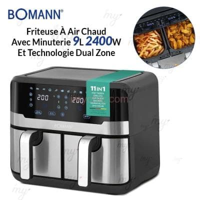Friteuse À Air Chaud 9L 2400W Avec Minuterie Et Technologie Dual Zone Bomann FR 6147 HCB