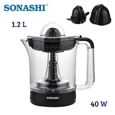 Presse Agrumes Électrique Sonashi 1.2 L Double Cônes 40W Rotation Bidirectionnelle - عصارة كهربائية