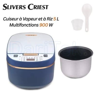 Cuiseur à Vapeur et à Riz Multifonctions 5L 900W Écran Tactile Bol Aluminium 10 Programmes