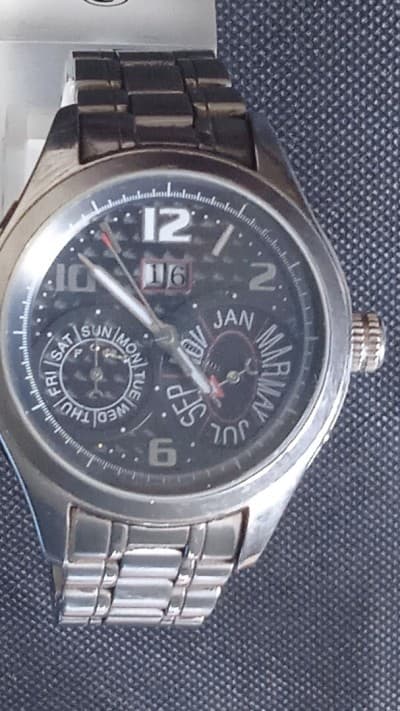 montre homme fossil mécanique automatique toute en acier inoxydable
