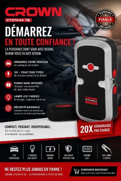 Booster batterie crown+power bank