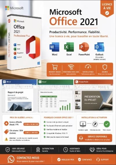 Microsoft Office Pro Plus Licence 1 PC à vie