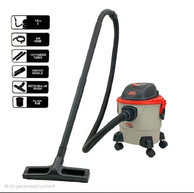 ASPIRATEUR 15LT CUVE PLASTIQUE 1000W CROWN