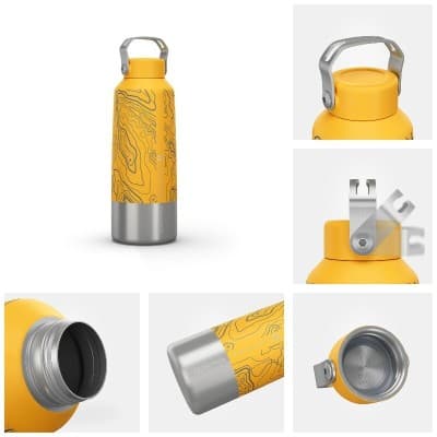 GOURDE DECATHLON RANDONNÉE MH100 BOUCHON À VIS 1L INOX