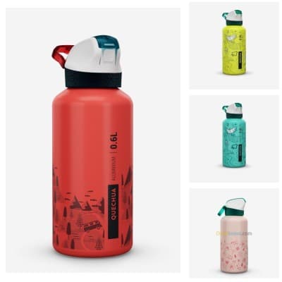Gourde randonnée 900 bouchon instantané avec pipette 0,6 litre aluminium