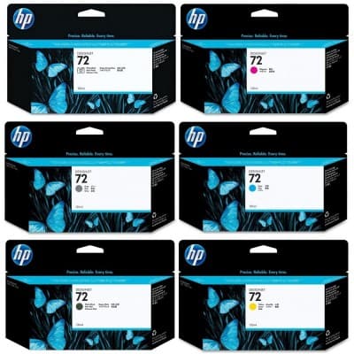 CARTOUCHE D'ENCRE HP 72 Noir et Couleurs