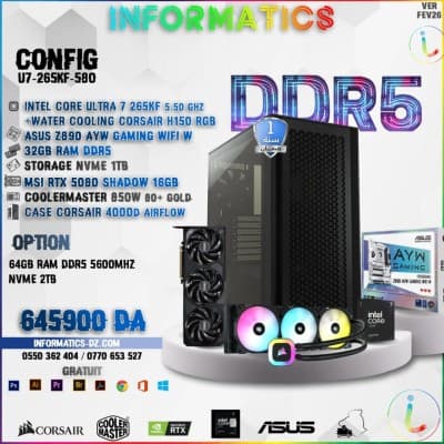 INFORMATICS CONFIG U7-265Kf-580 PC GAMER | RTX 5080 16GB OC| 32GB DDR5