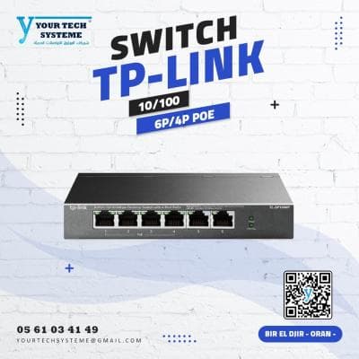 SWITCH 6 PORT 10/100 MBPS AVEC 4 PORTS POE+ TPLINK