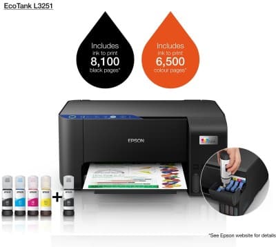 IMPRIMANTE EPSON ECOTANK L3250 MULTIFONCTION A RESERVOIR COULEUR 3IN1 A4 WIFI