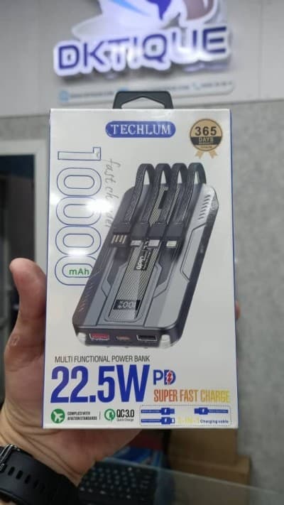Power Bank Techlum TE MP11 10000 mAh 22 5W Batterie Externe Mobile Puissante