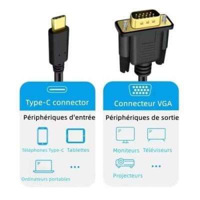 CABLE TYPE C TO VGA 1.8M