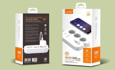 Multiprise Ldnio SEW3452 Intelligente Wi-Fi À 3 Prises CA 5m 4ports USB 3AC PD QC3.0