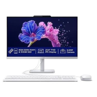 ALL IN ONE LENOVO A100 I3-N305 RAM 8GB DDR4 SSD 512GB ECRAN 23.8`` WHITE