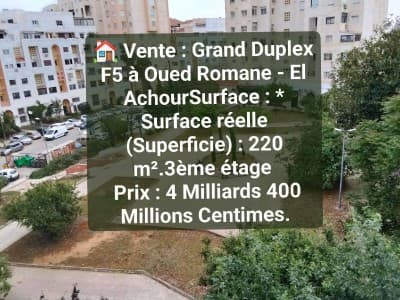 Vente Appartement Duplex F5 Alger El achour