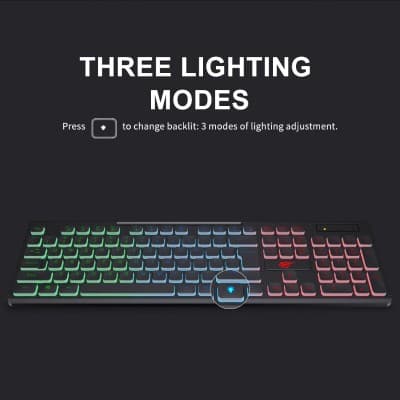Havit Gamenote KB275L clavier gaming filaire 104 touches ergonomique ultra-mince RGB.