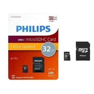 CARTE MEMOIRE PHILIPS MICRO SD 32GO UHS-I 100MB/s